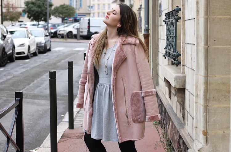 look manteau rose